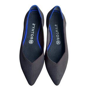 Rothy's The Point Black Solid Flat Slip On Shoes Size W9